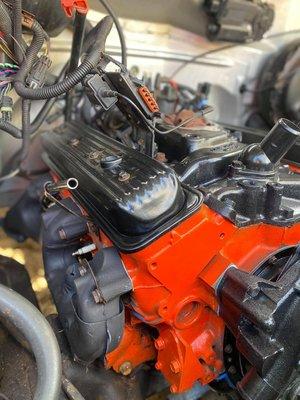 305 Chevy engine rebuild and paint