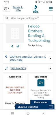 The BBB gives fake company using Feldco name a better grade than the REAL Feldco. That shows how stupid and irrelevant their "grades" are