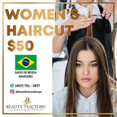 ‍ $50 WOMEN'S HAIRCUT
 
 Haircut + Ozôniotherapia Hydration
 
 Click here to schedule 
 https://wa.me/message/UYHIULL4TC73O1