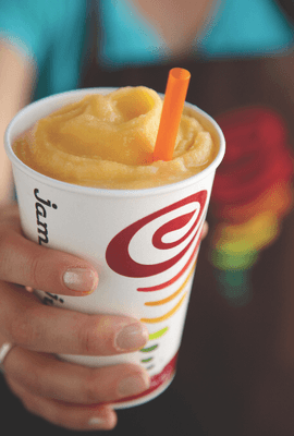 Have you tried the Mango-A-Go-Go?
 It's pear white grape mango orange passion juice blend, mangos, and pineapple sherbet.