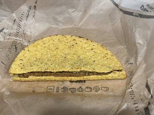 Broken shell makes it hard to eat a taco