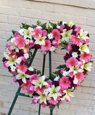 ALL OF MY HEART EASEL.  FREE DELIVERY- 310-977-4691
 www.lafuneralflowers.com