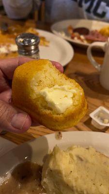 Homemade cornbread and real butter