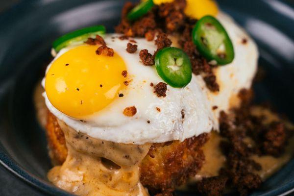 Jalapeno Cheddar Biscuits & Gravy!  Brunch Sat-Sun 10-2p