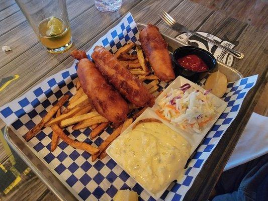 Fish and chips. More tartar than chips.