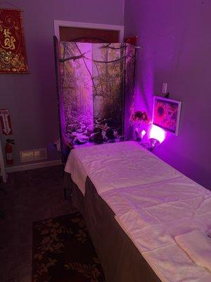 Cozy and clean massage room