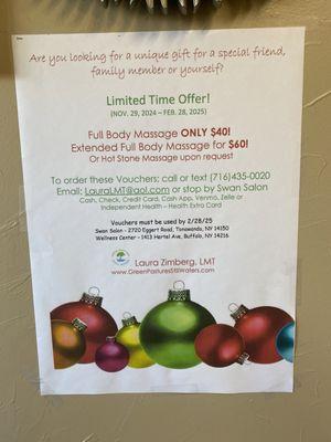 Massage specials