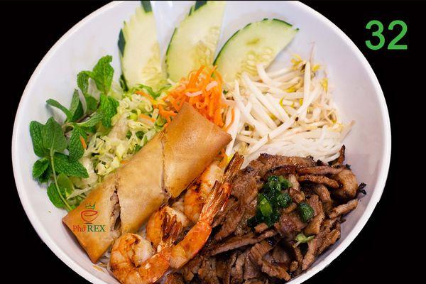 Grilled pork, Shrimp, eggroll vermicelli