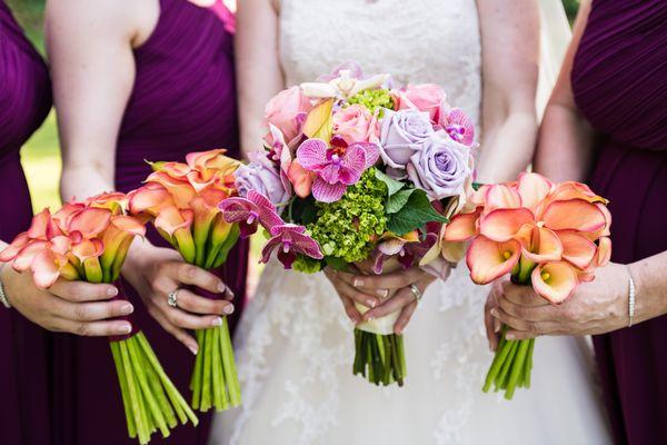 Bridal and bridesmaid bouquets