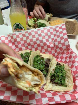 Fish taco, freshly fried and a good size