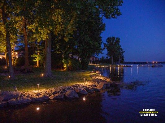 Shoreline lighting to make landing at your dock simple