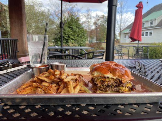 The cheeseburger with Fries.