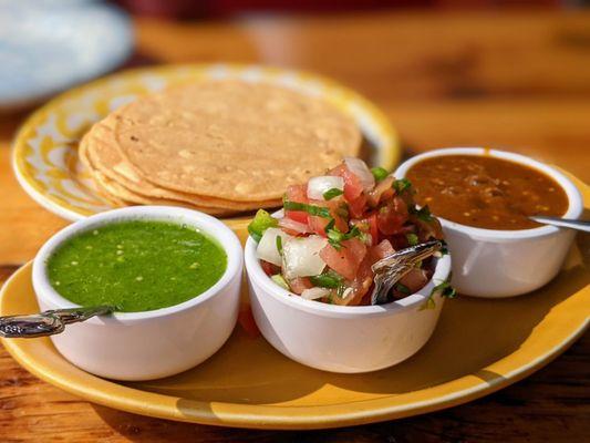 March 5 2022; Trio of salsas ($4).