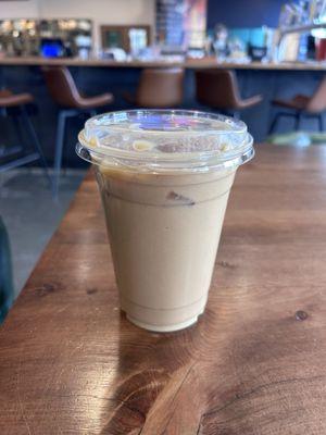 Iced latte with oat milk