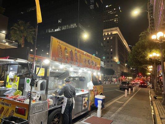 Hot dog truck on the street