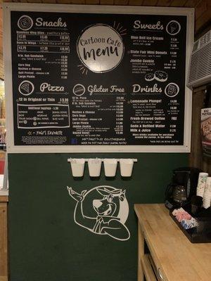 Cafe menu