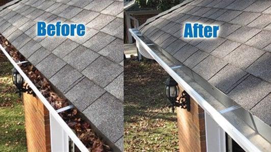 Gutter can get filled with debris causing water over flow and icicle formations. Let us clean and flush your gutters.