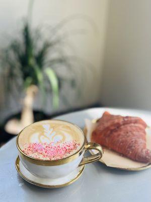 Minty baby & raspberry lychee croissant - yum!