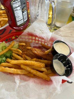 Chicken tender basket with fries