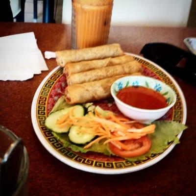 Egg rolls with sweet chili sauce