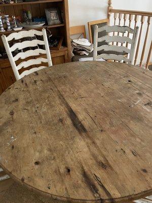 Our old table and chairs and my horrible desk!