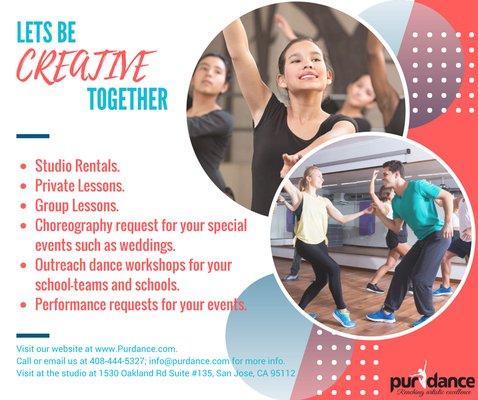 Here is a list of other services Purdance has to offer!