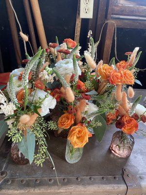 Bud vases with flowers :)