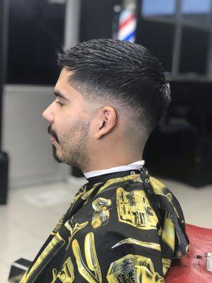 After mid bald fade with texturized top