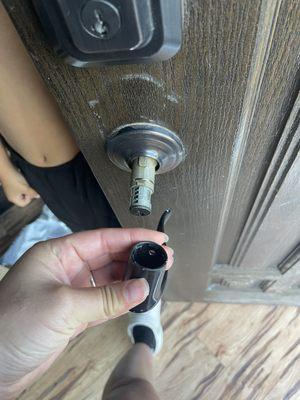 Door handle came apart. Royalty won't come and fix it.