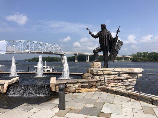 Beautiful fountain outside on the River.