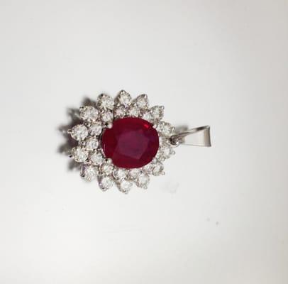 custom ruby anniversary pendant