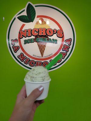 Nicho's pistachio ice cream