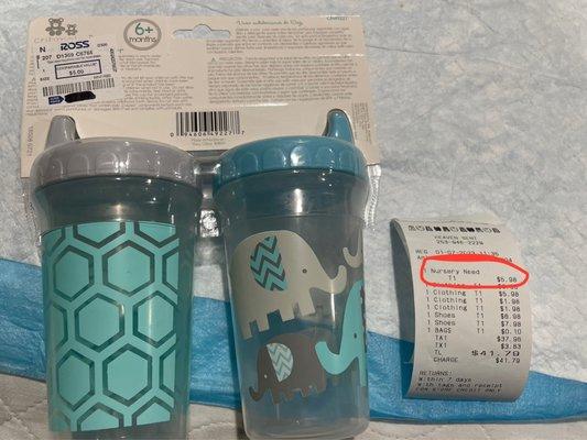 Proof of purchase of these cups