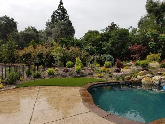 Backyard artificial turf, Granite Bay, CA