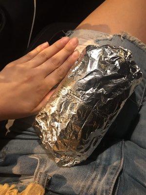 Good size burrito with a lot of meat