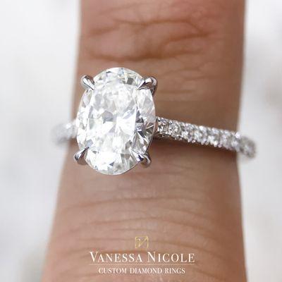 1.25ct Oval Cut - We set our pave solitaires in a way that MAXIMIZES sparkle!