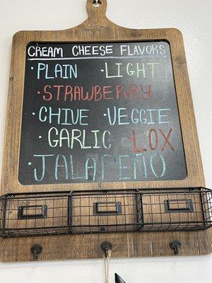 Cream cheese flavor menu