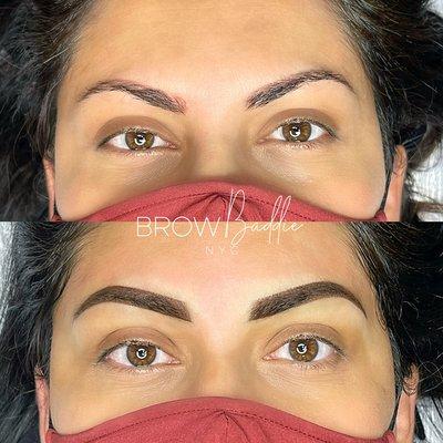 Powder brow technique