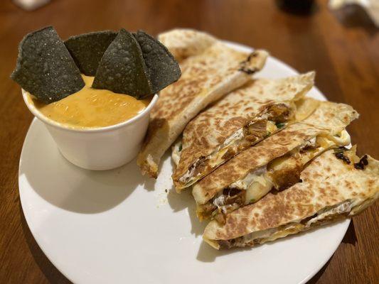 Al Pastor Quesadilla and Spicy Queso Dip & Chips