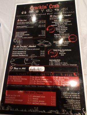 Menu side A.