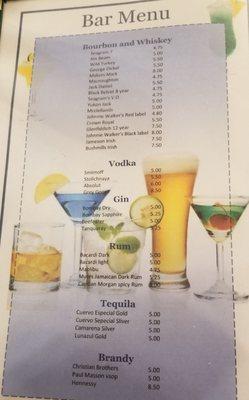 Bar Menu