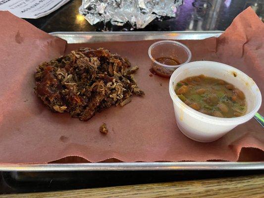 Chopped brisket and beans for a Labor Day snack!