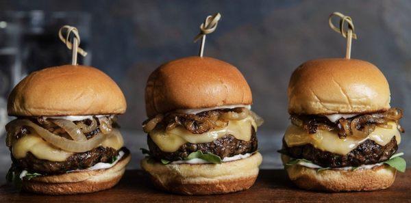 Cheddar bacon burger sliders