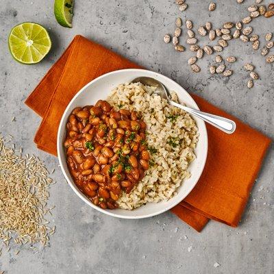 Brown Rice and Pozole Beans