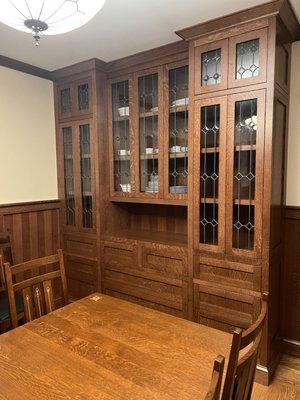 Beautiful cabinet work in the dining room.