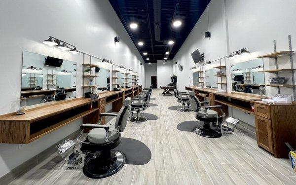 Blessed Blade Barbershop from the inside, spacious and comfortable chairs for a great service