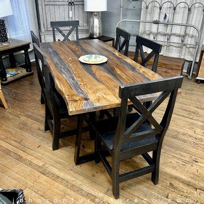 Ditman Live Edge dining table by Coaster with Britton chairs by Elements