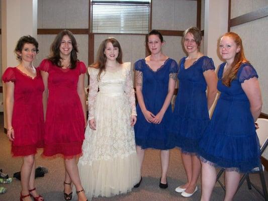 Bella Jean bridesmaid dresses, altered wedding gown.