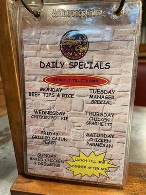 Daily specials as of today 6/16/2024