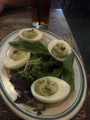 Pesto Deviled Eggs